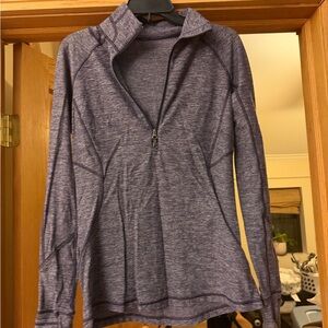 Lululemon Women's Heathered Purple Quarter-Zip Top